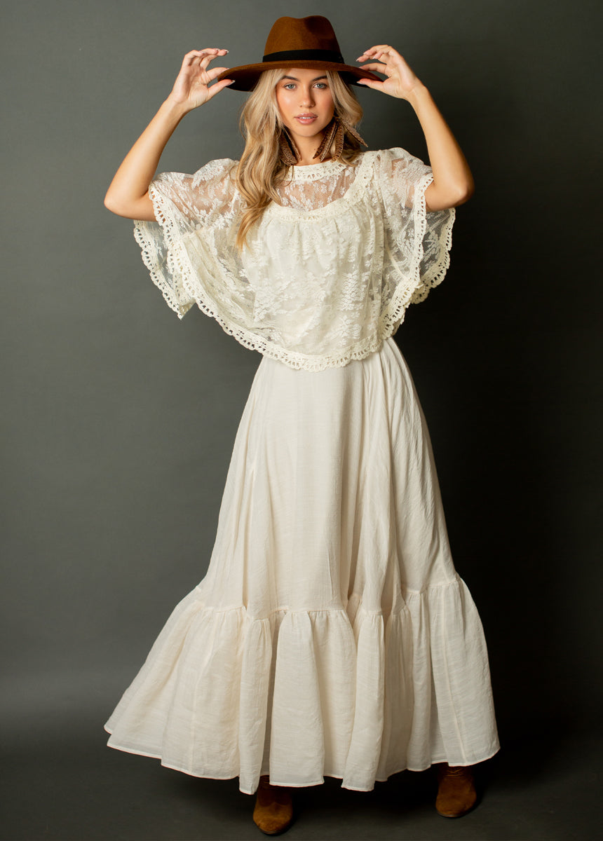 Annah Skirt in Cream-My Prom Time