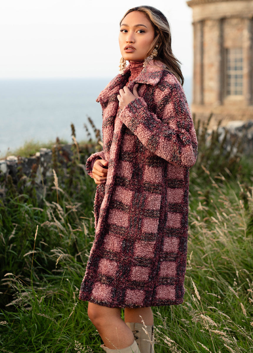 Gertie Coat in Rose Plaid-My Prom Time
