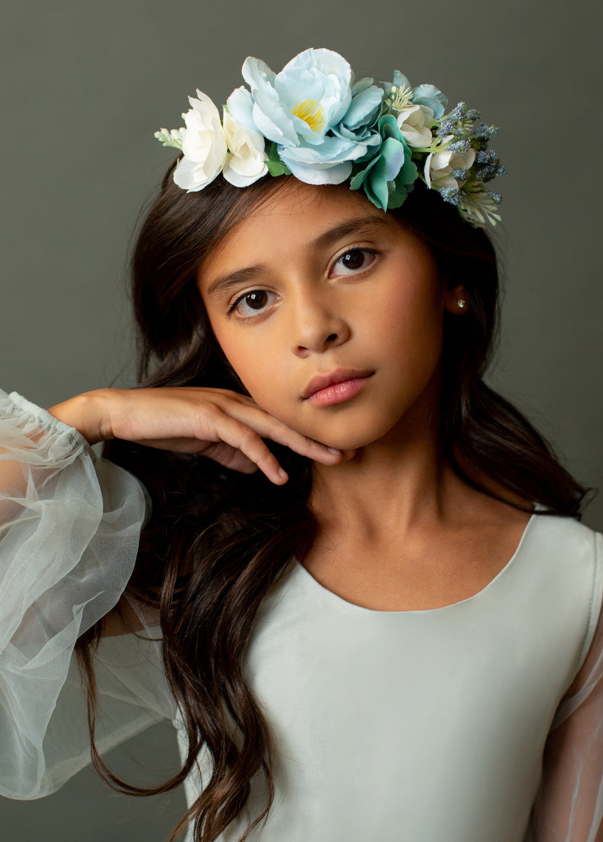 Flora Flower Crown in Blue-My Prom Time