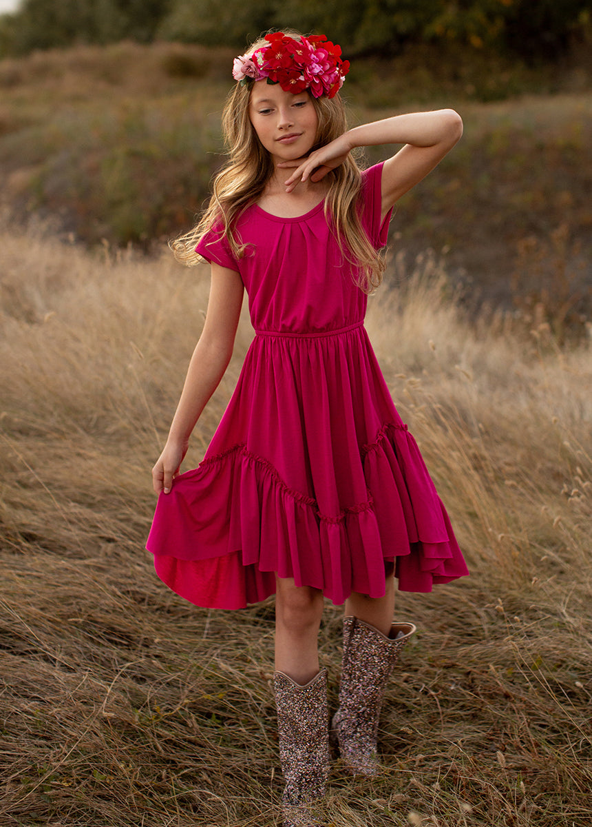 Flora Crown in Crimson Blush-My Prom Time