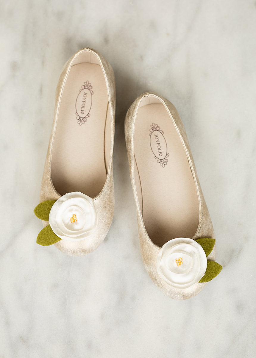 Charlotte Flat in Cream & Gold-My Prom Time