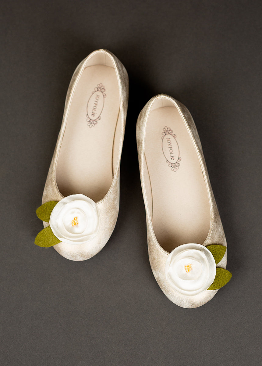 Charlotte Flat in Cream & Gold-My Prom Time