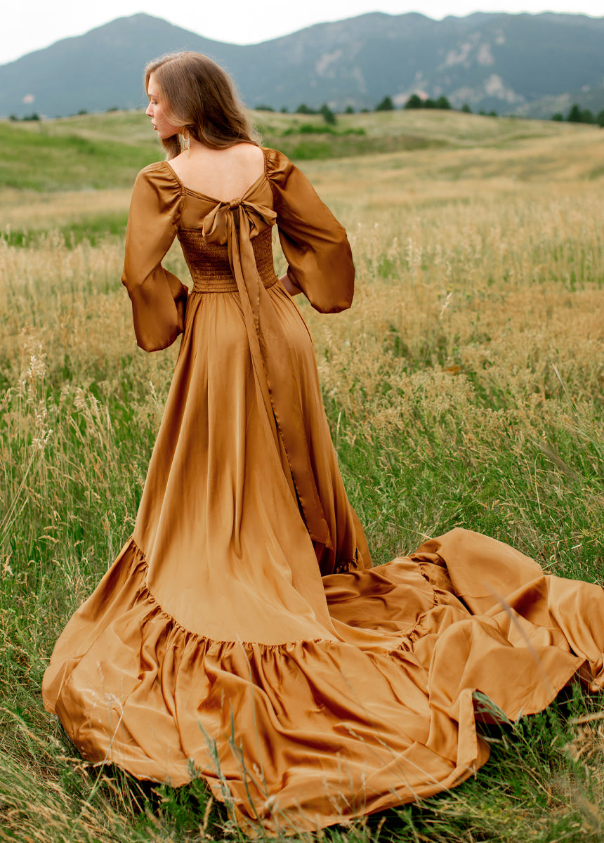 Lorna Impact Dress in Dark Honey-My Prom Time