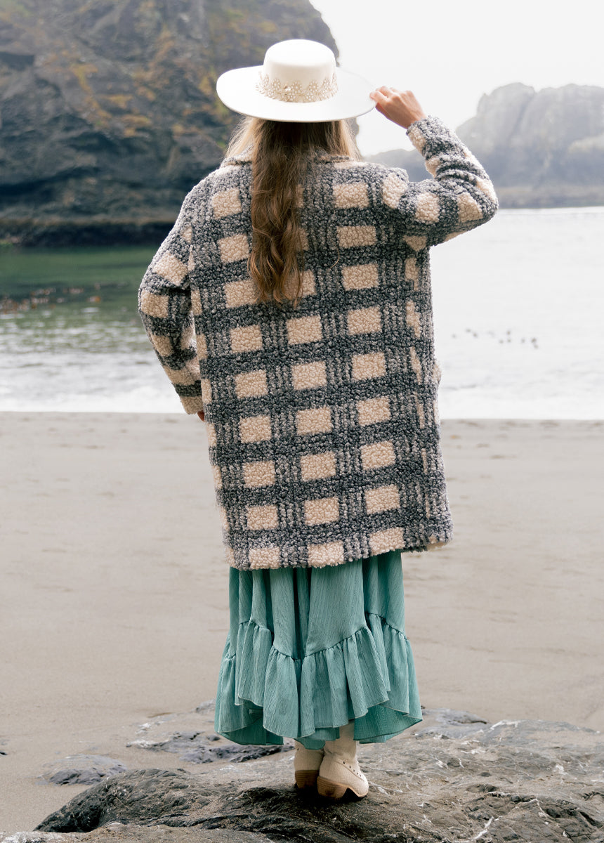 Gertie Coat in Gray Plaid-My Prom Time