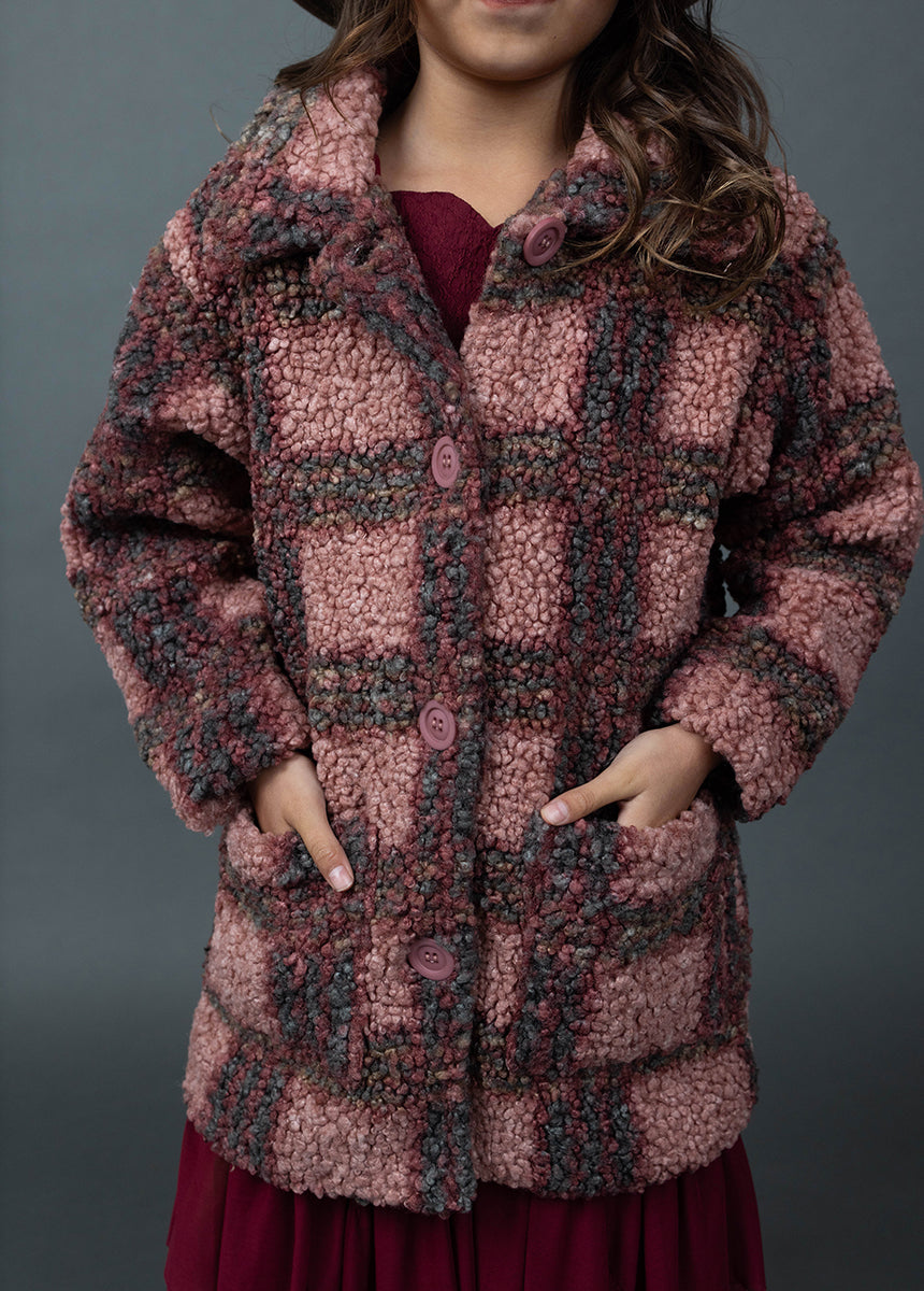 Gertrude Coat in Rose Plaid-My Prom Time