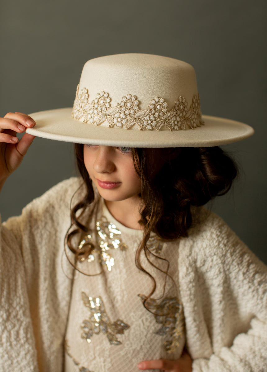 Hallie Hat in Cream-My Prom Time