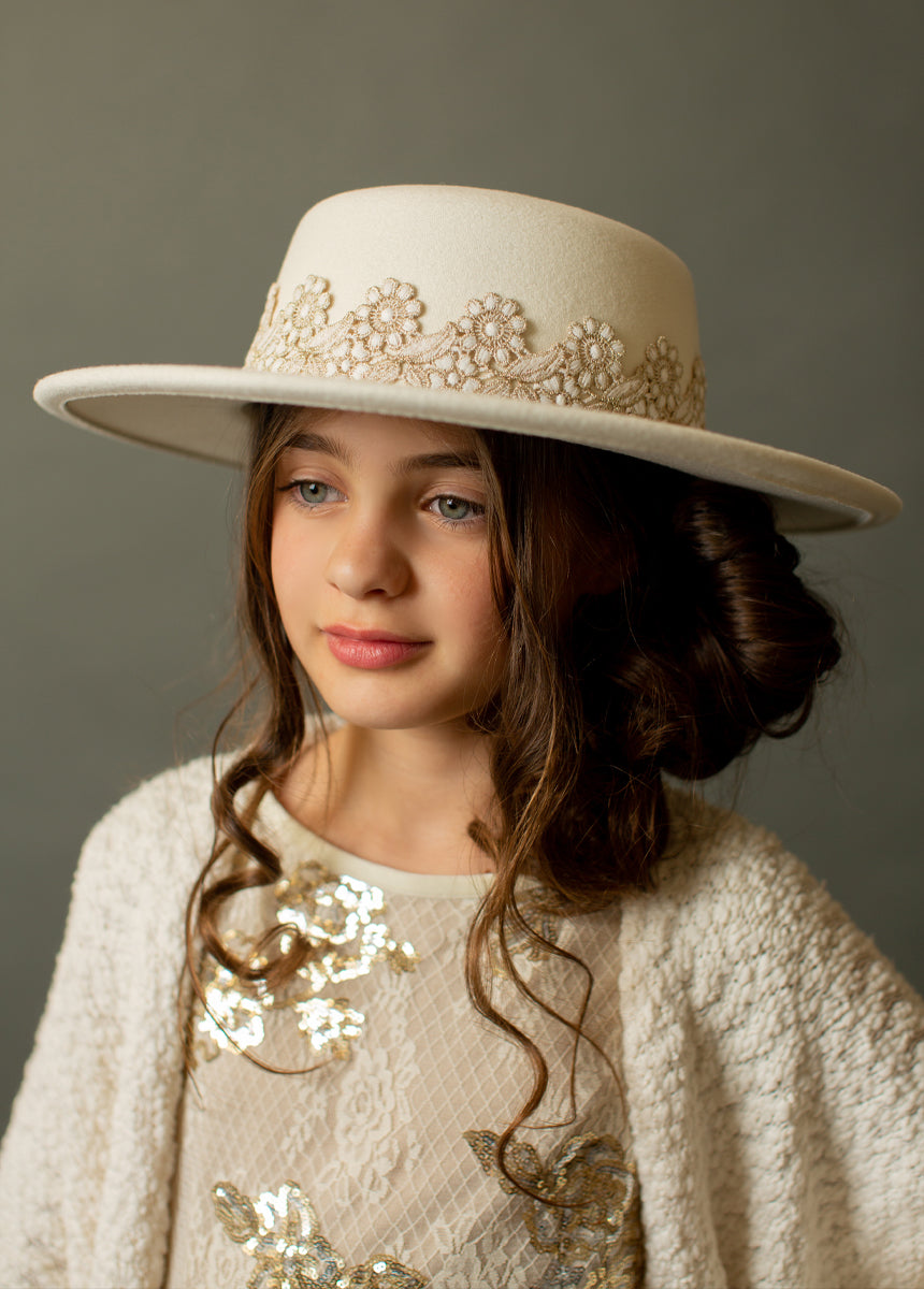 Hallie Hat in Cream-My Prom Time