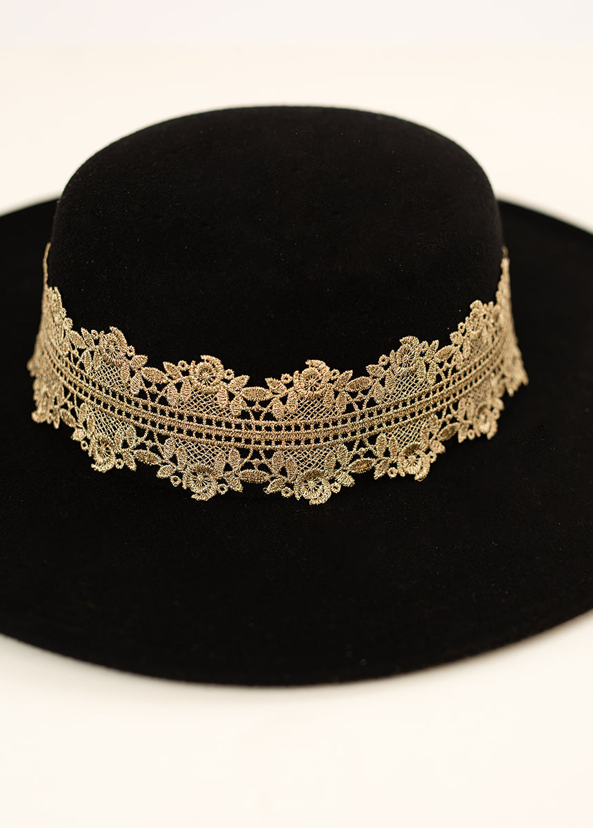 Halo Bridal Hat in Black-My Prom Time