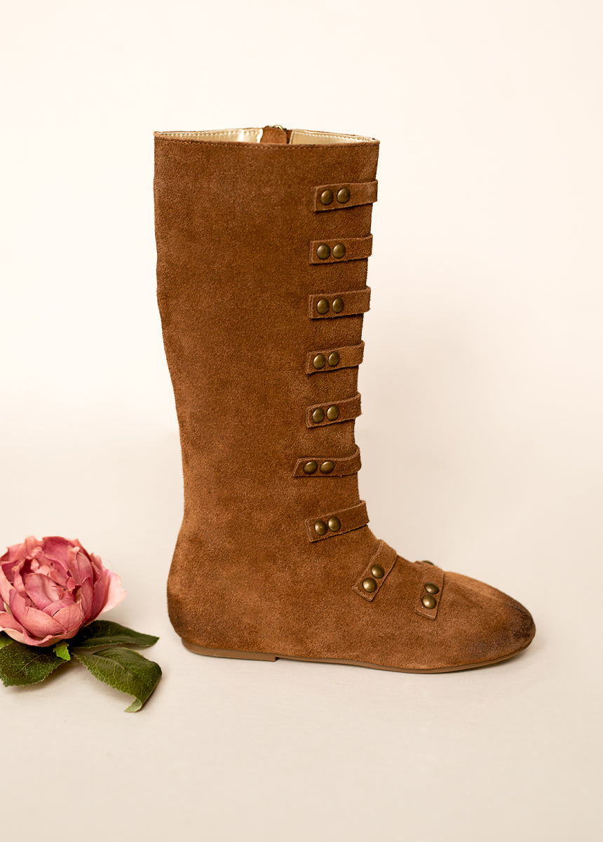 Freya Leather Boot in Chestnut-My Prom Time