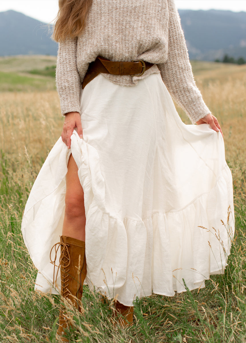 Annah Skirt in Cream-My Prom Time