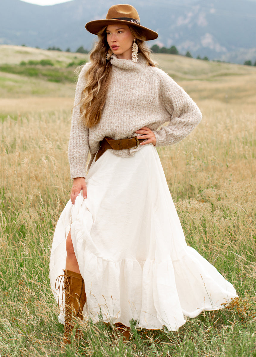 Annah Skirt in Cream-My Prom Time