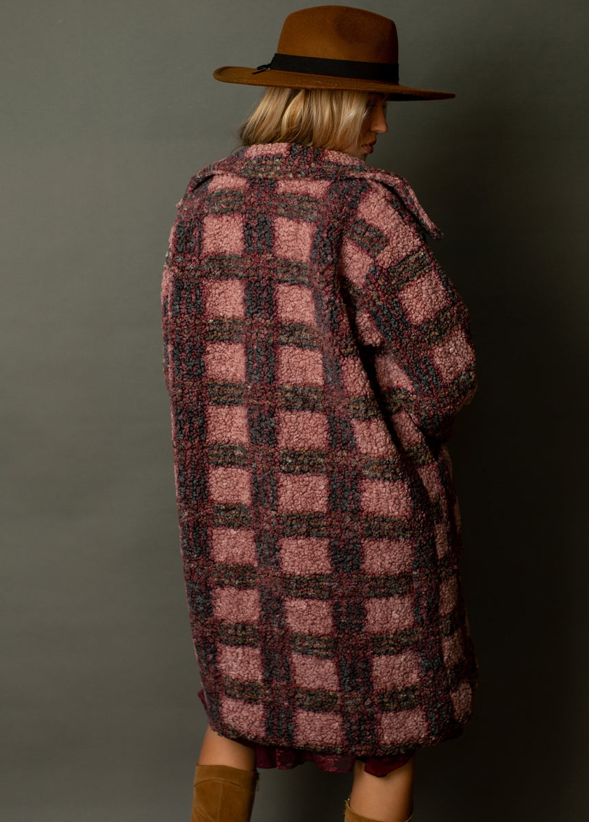 Gertie Coat in Rose Plaid-My Prom Time