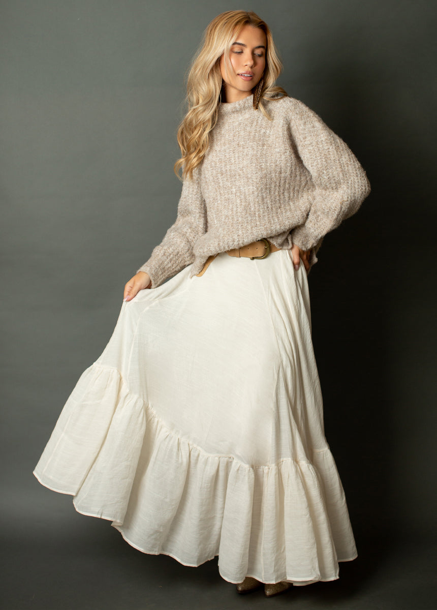 Annah Skirt in Cream-My Prom Time