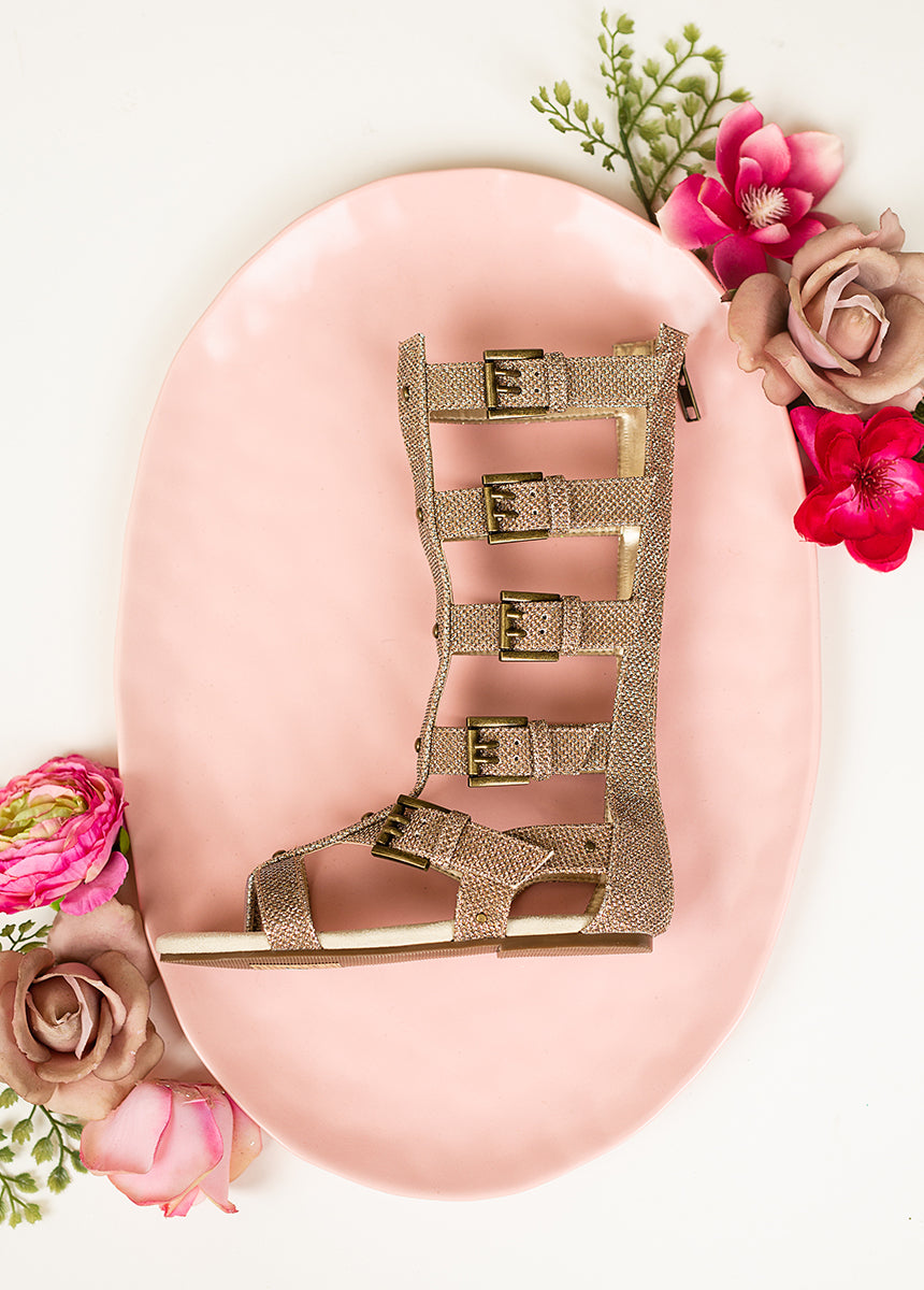 Jayla Gladiator in Gold Metallic-My Prom Time