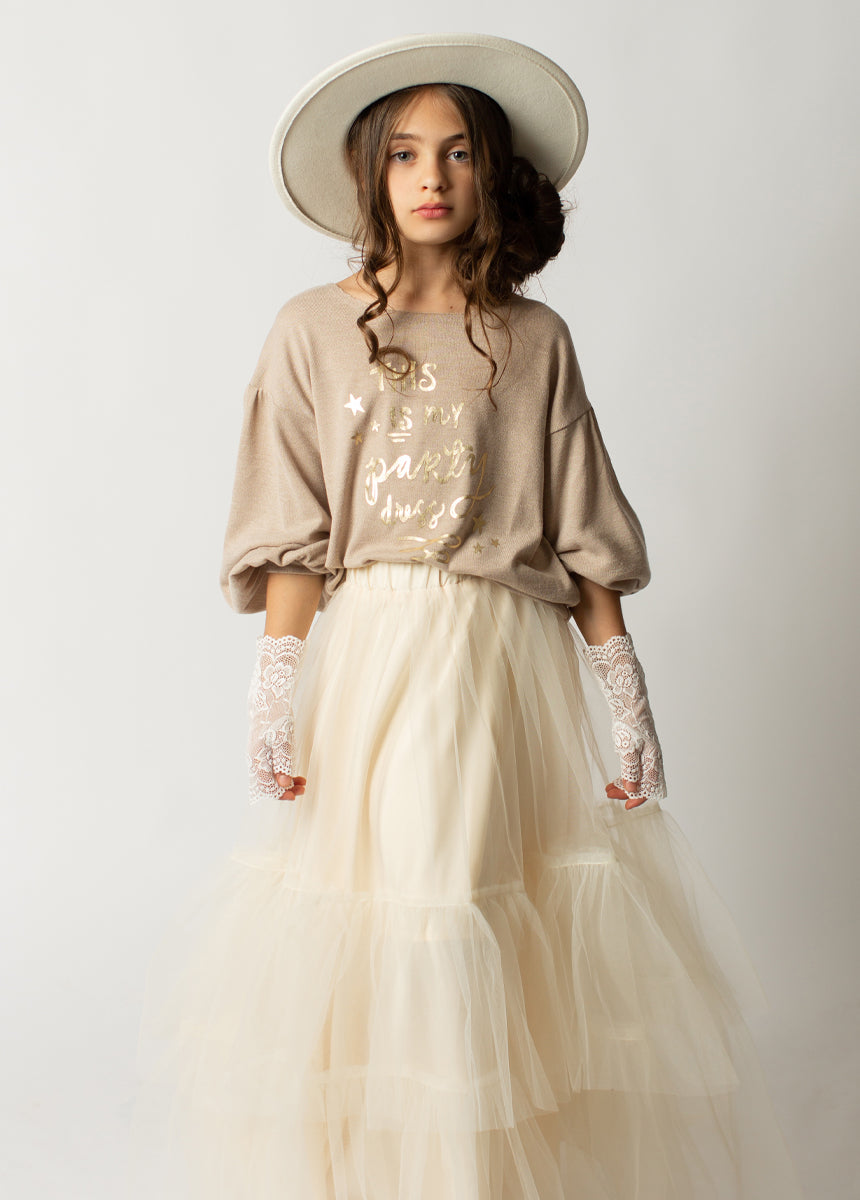 Lacy Gloves in Cream-My Prom Time