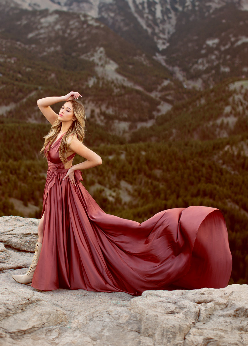 June Impact Dress in Cedarwood-My Prom Time