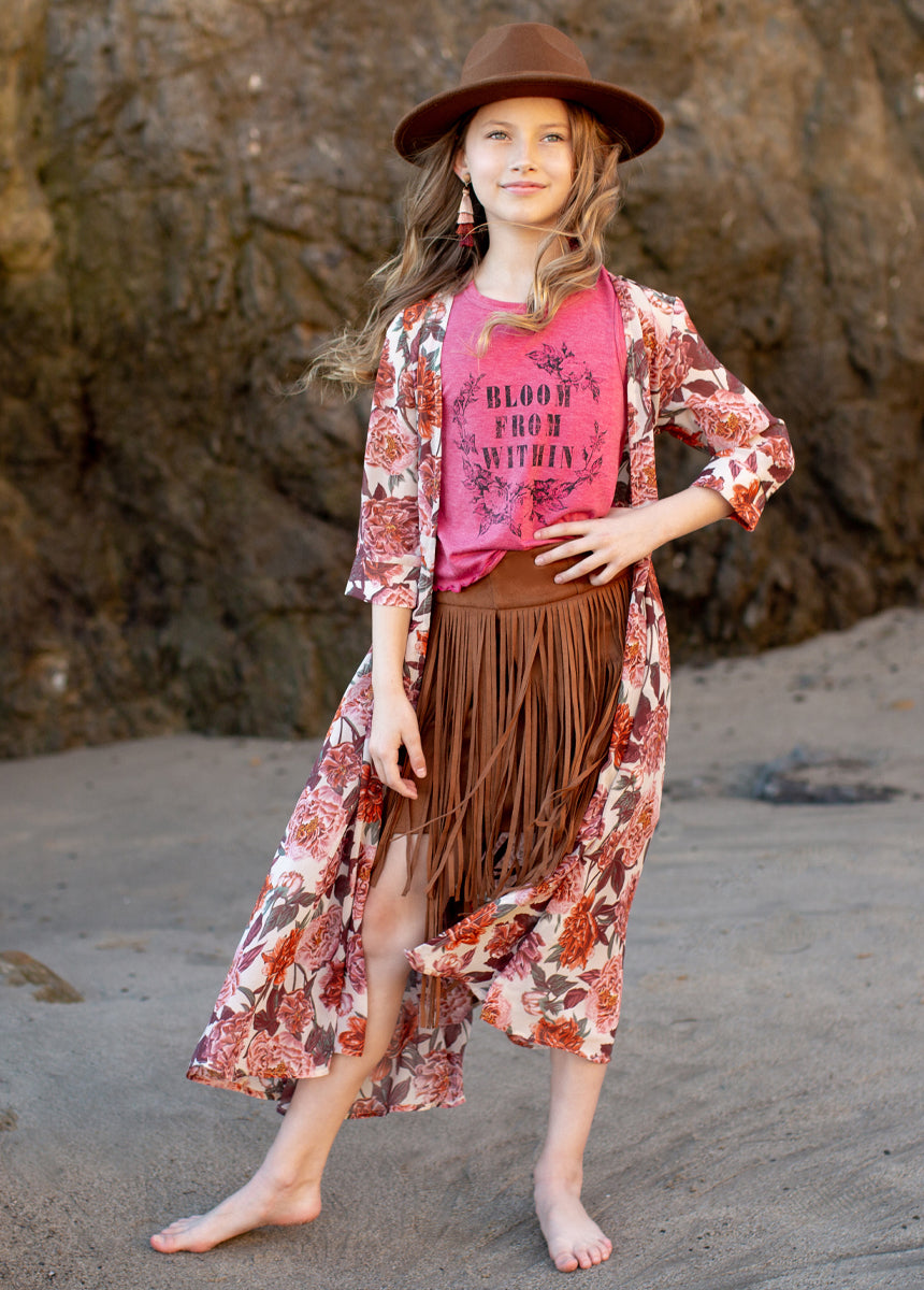 Katherine Duster in Blush Floral-My Prom Time