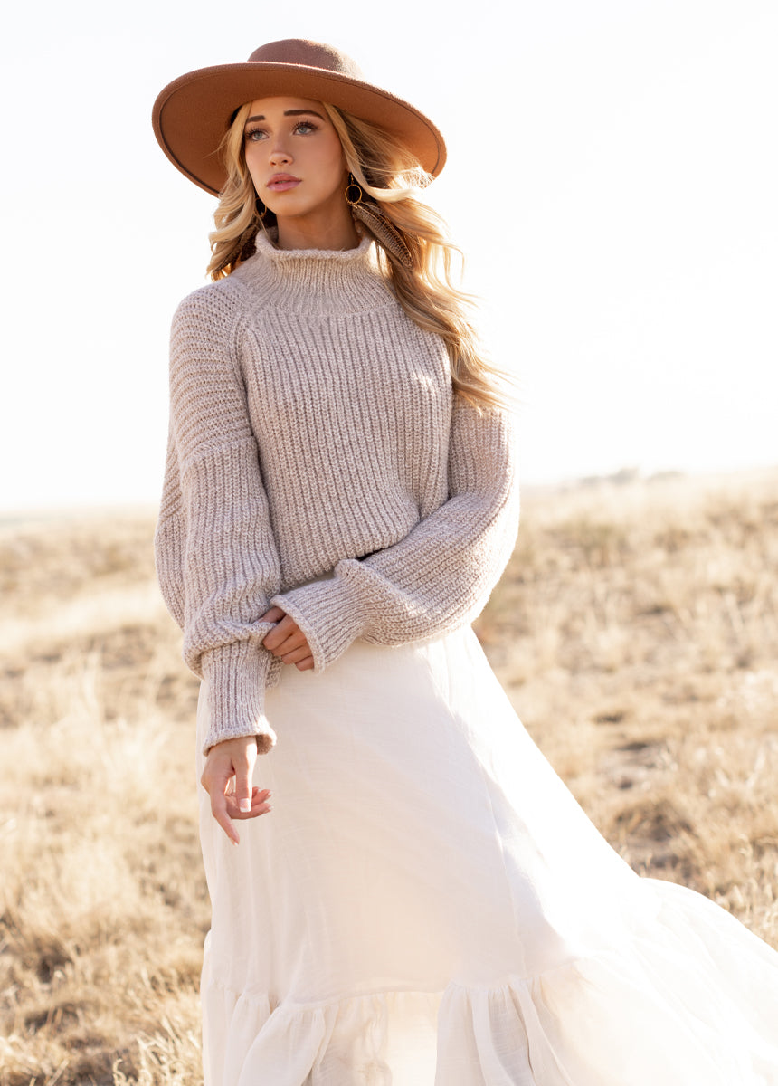 Kenzie Sweater in Heather Oat-My Prom Time