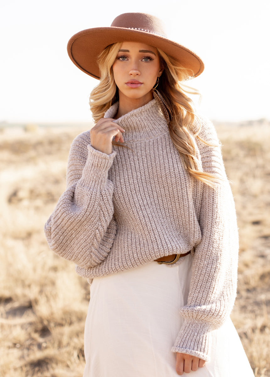 Kenzie Sweater in Heather Oat-My Prom Time