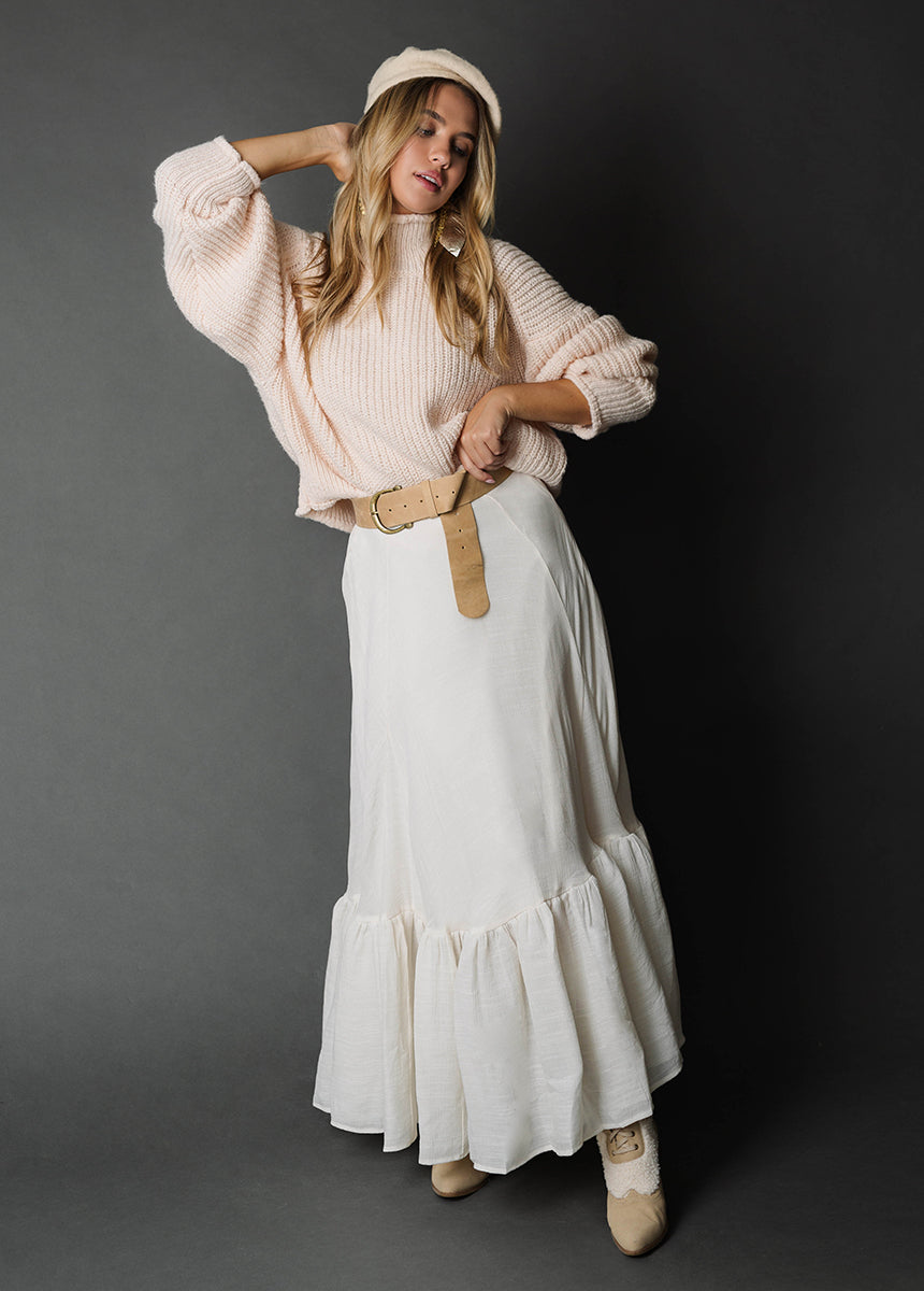 Zosi Leather Belt in Tan-My Prom Time