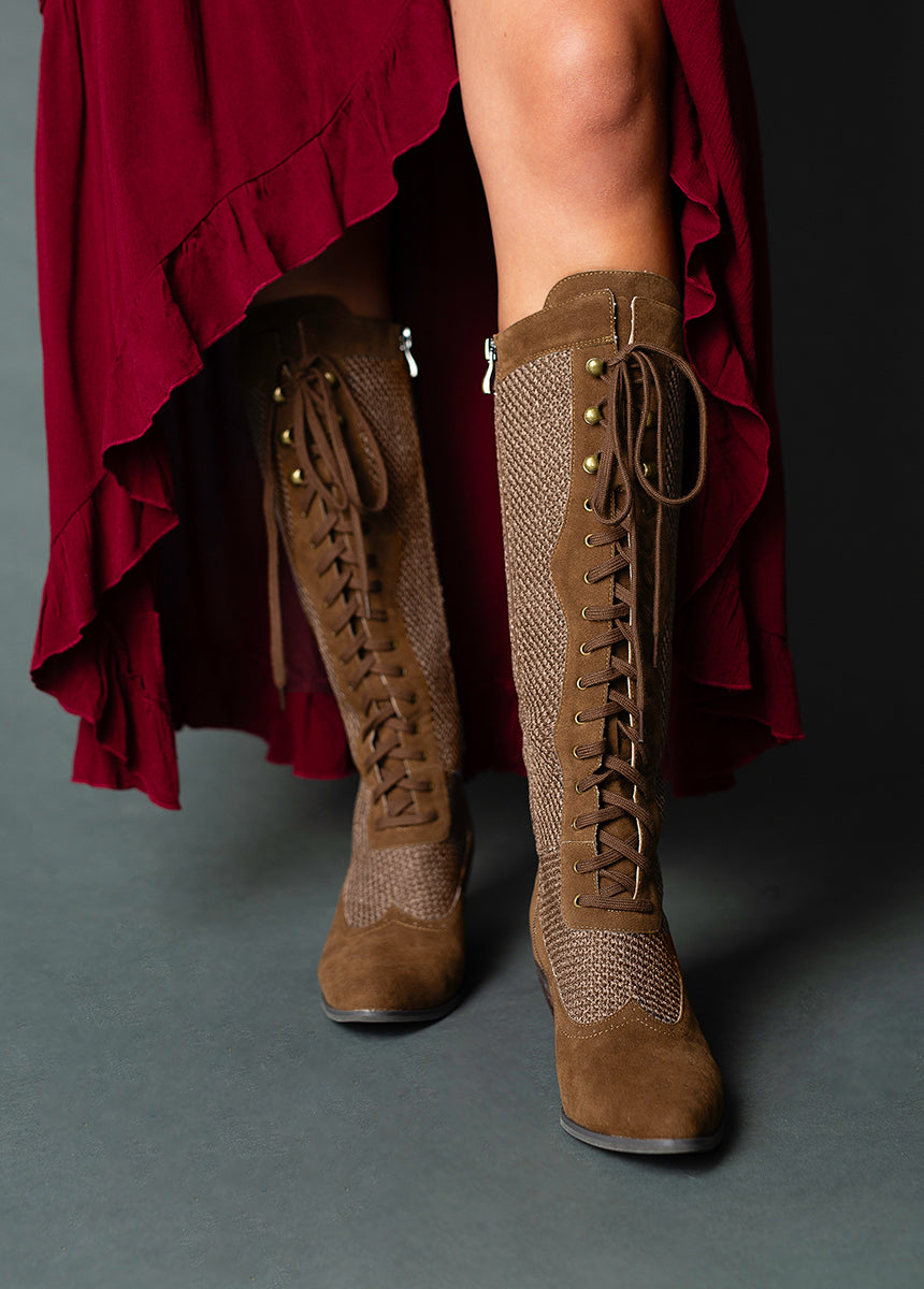 Kiko Tall Boots in Nutmeg-My Prom Time