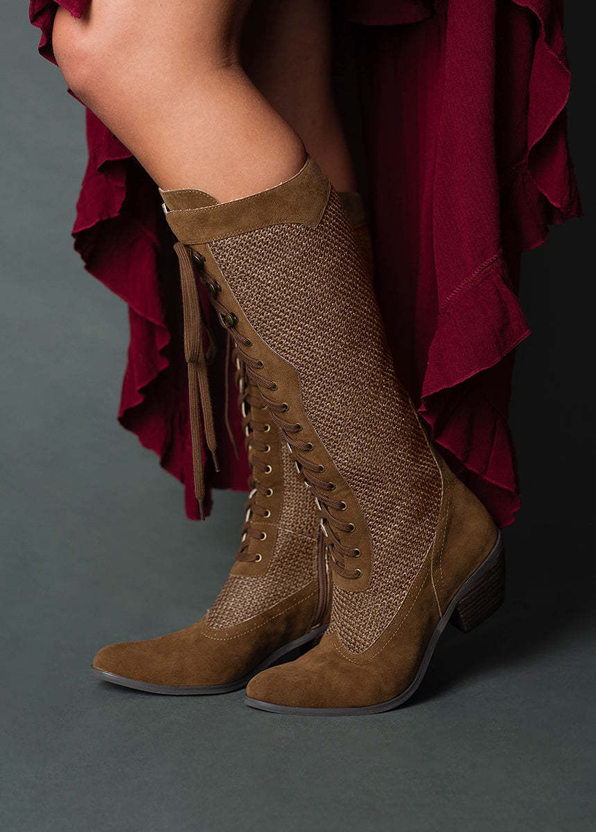 Kiko Tall Boots in Nutmeg-My Prom Time