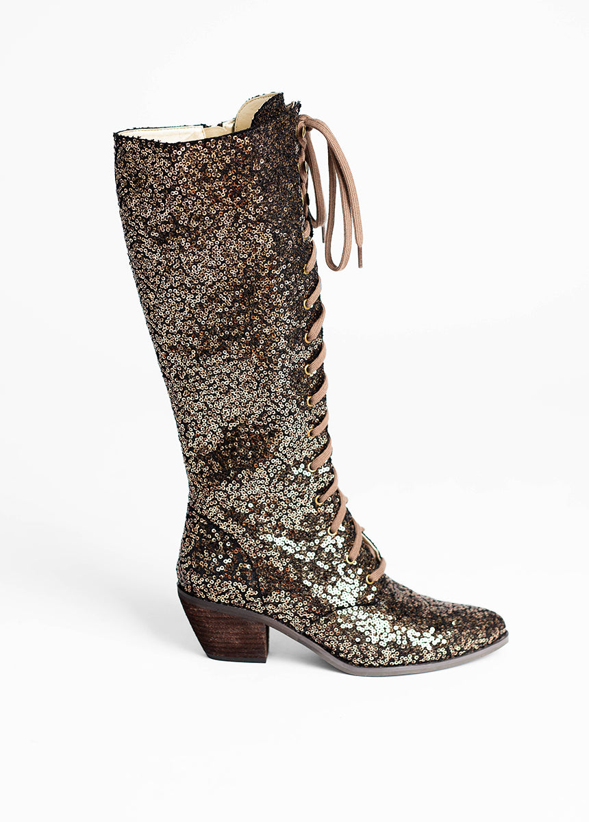 Bryce Boots in Bronze Sequin-My Prom Time