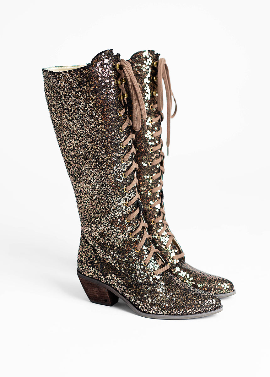 Bryce Boots in Bronze Sequin-My Prom Time