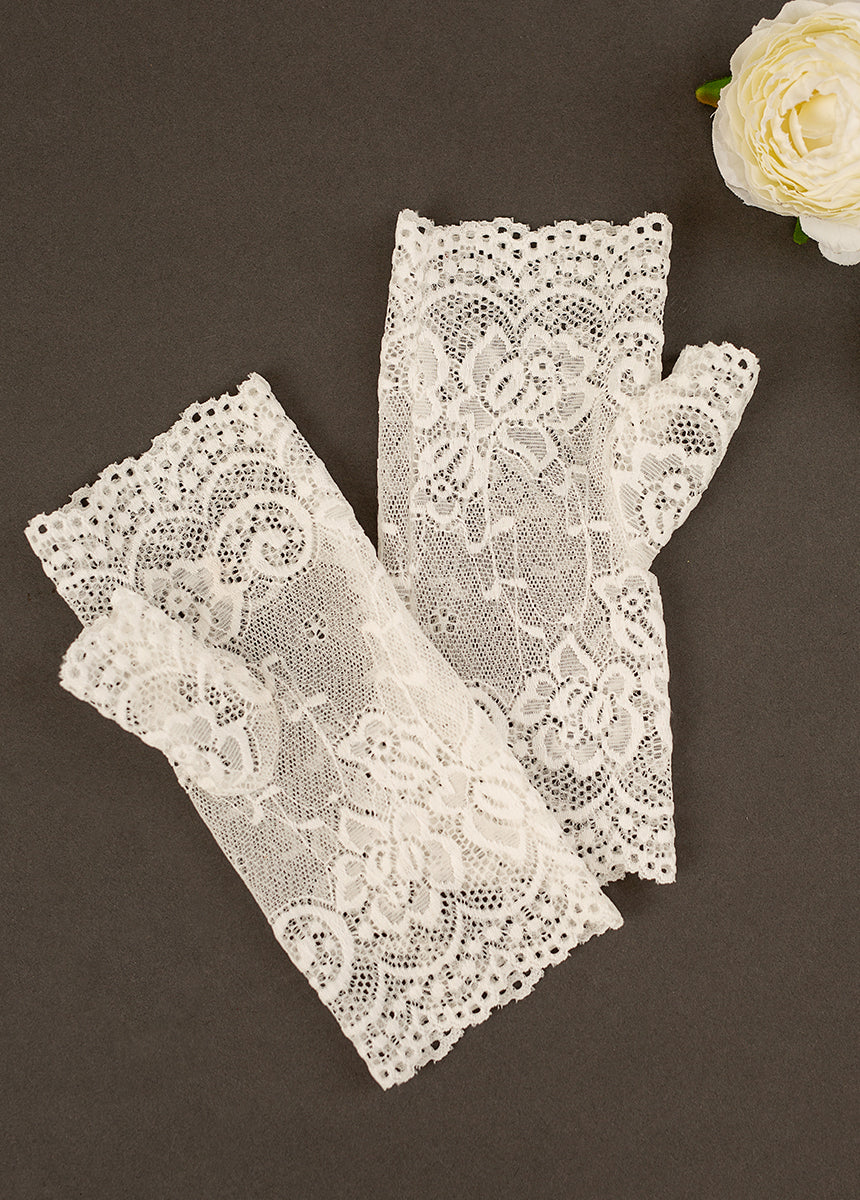 Lacy Gloves in Cream-My Prom Time