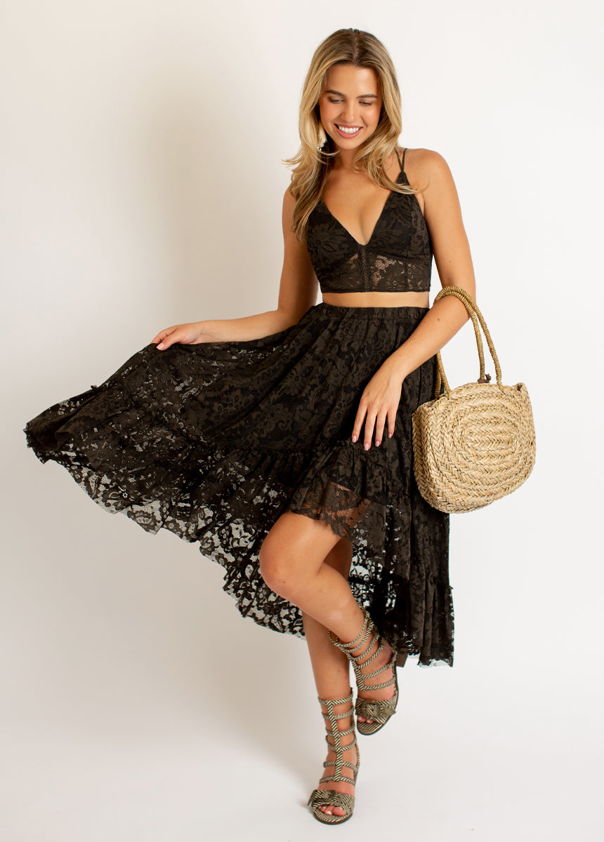 Leo Set in Washed Black-My Prom Time