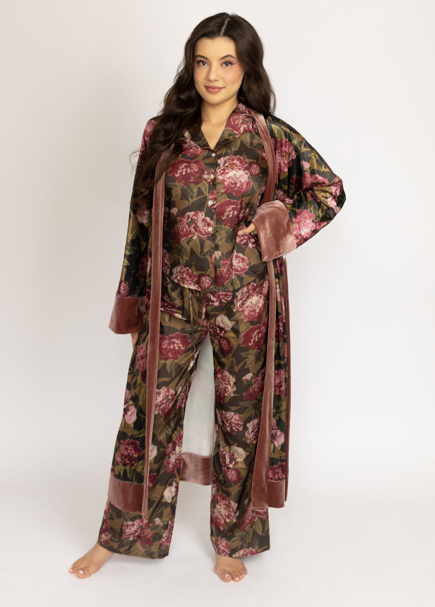 Lyana PJ Set in Bistre Floral-My Prom Time