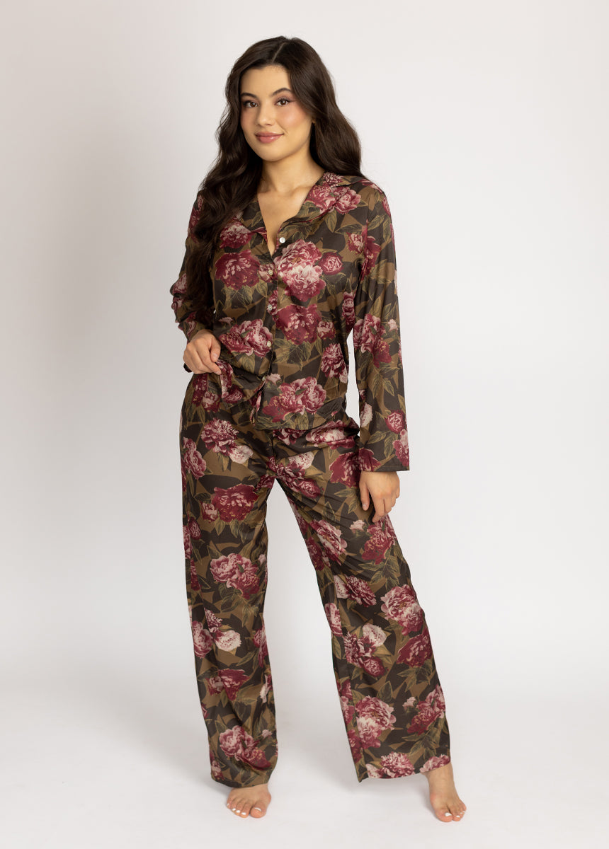 Lyana PJ Set in Bistre Floral-My Prom Time