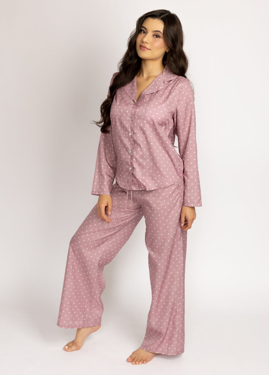 Lyana PJ Set in Ditsy Heart-My Prom Time
