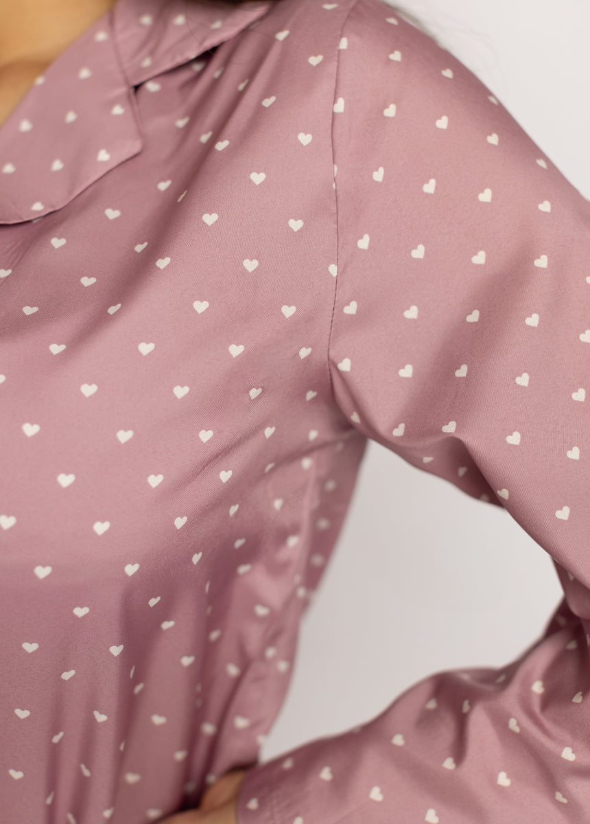 Lyana PJ Set in Ditsy Heart-My Prom Time