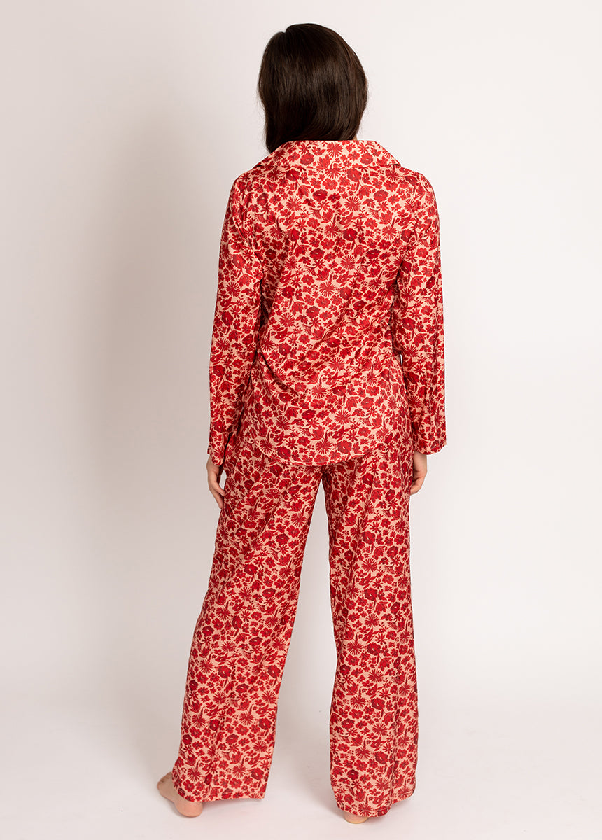 Lyana PJ Set in Red Floral-My Prom Time
