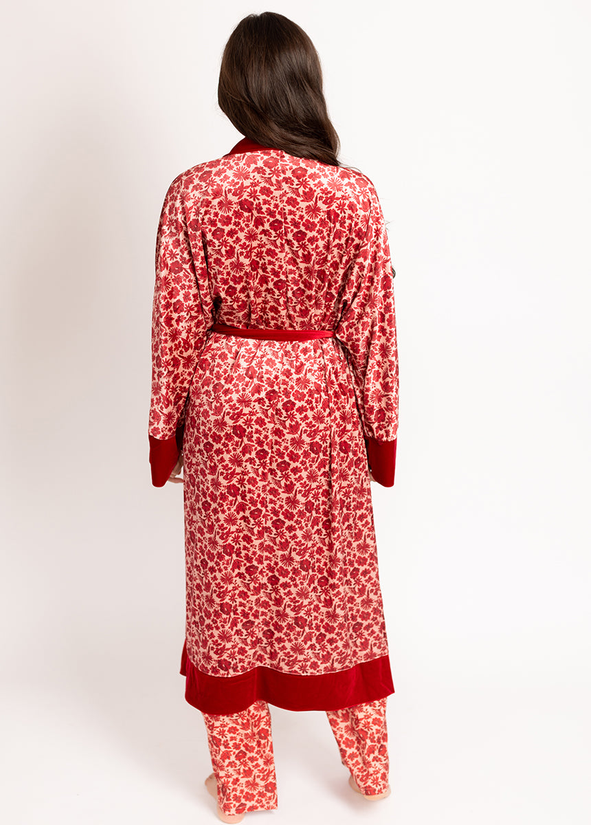Kamila Robe in Red Floral-My Prom Time