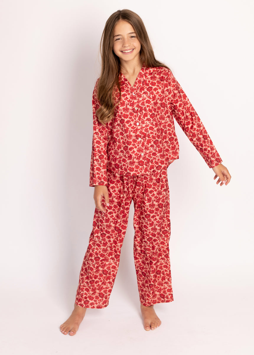 Lyanne PJ Set in Red Floral-My Prom Time