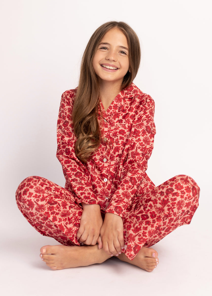 Lyanne PJ Set in Red Floral-My Prom Time