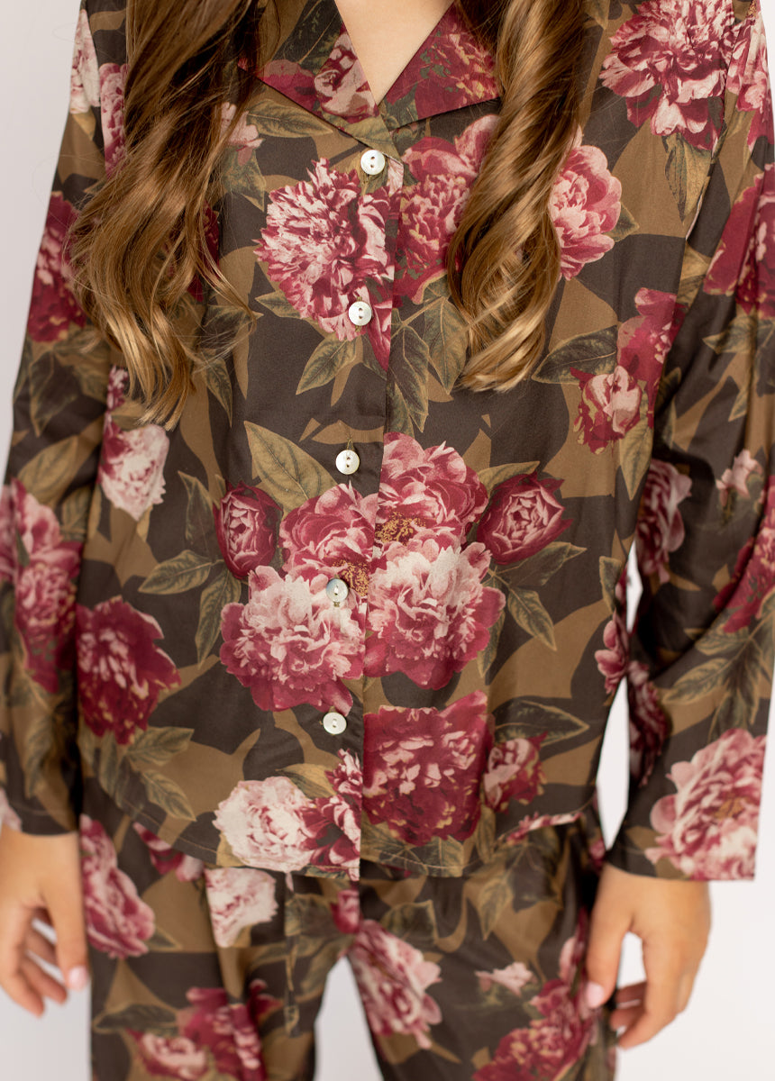 Lyanne PJ Set in Bistre Floral-My Prom Time