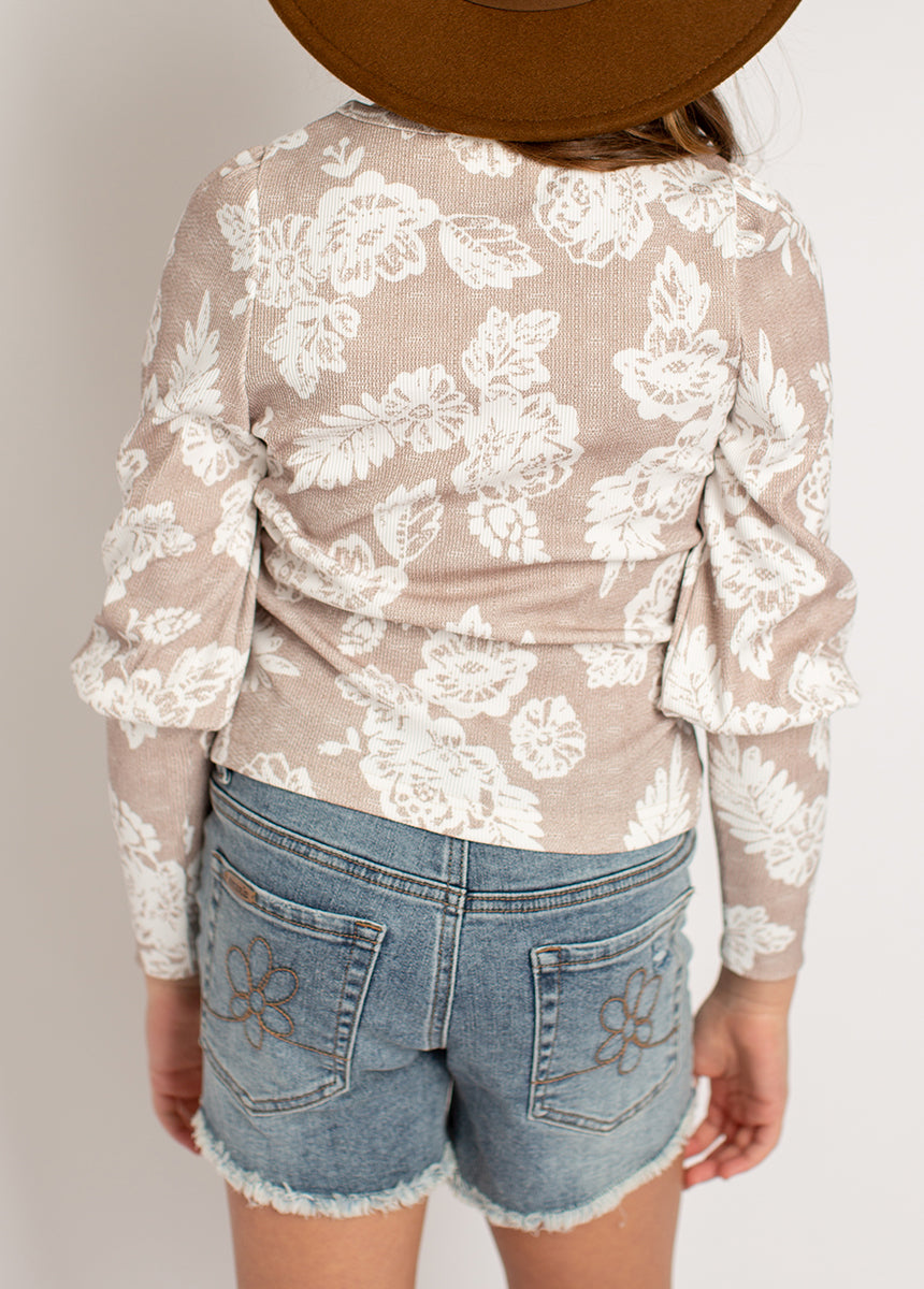 Lynne Top in Neutral Floral-My Prom Time