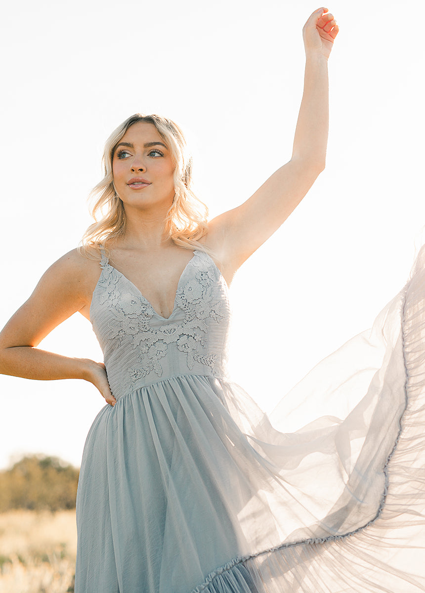 Mckenna Impact Dress in Blue Smoke-My Prom Time