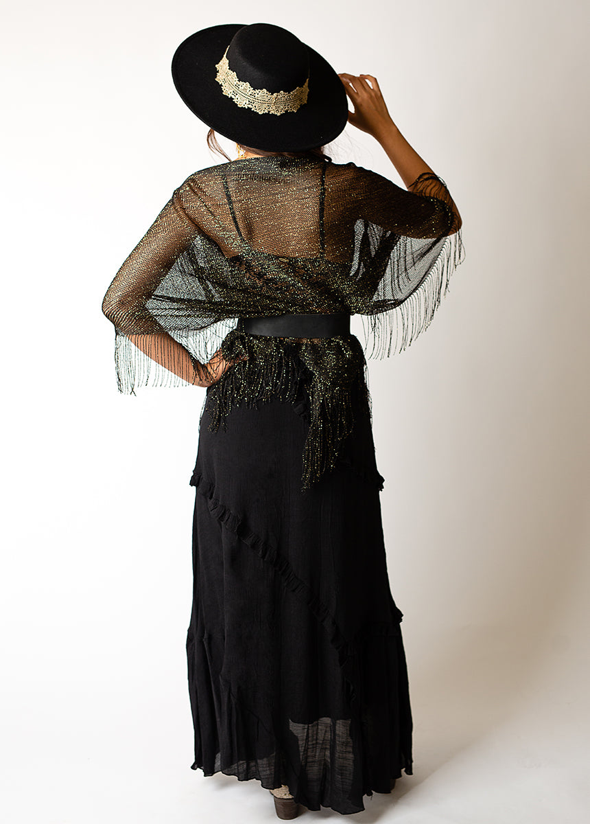 Halo Bridal Hat in Black-My Prom Time