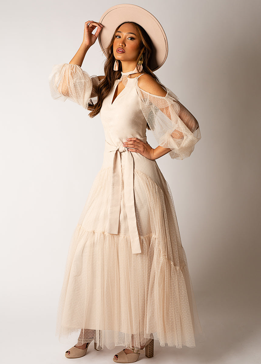 Halo Bridal Hat in Shell-My Prom Time