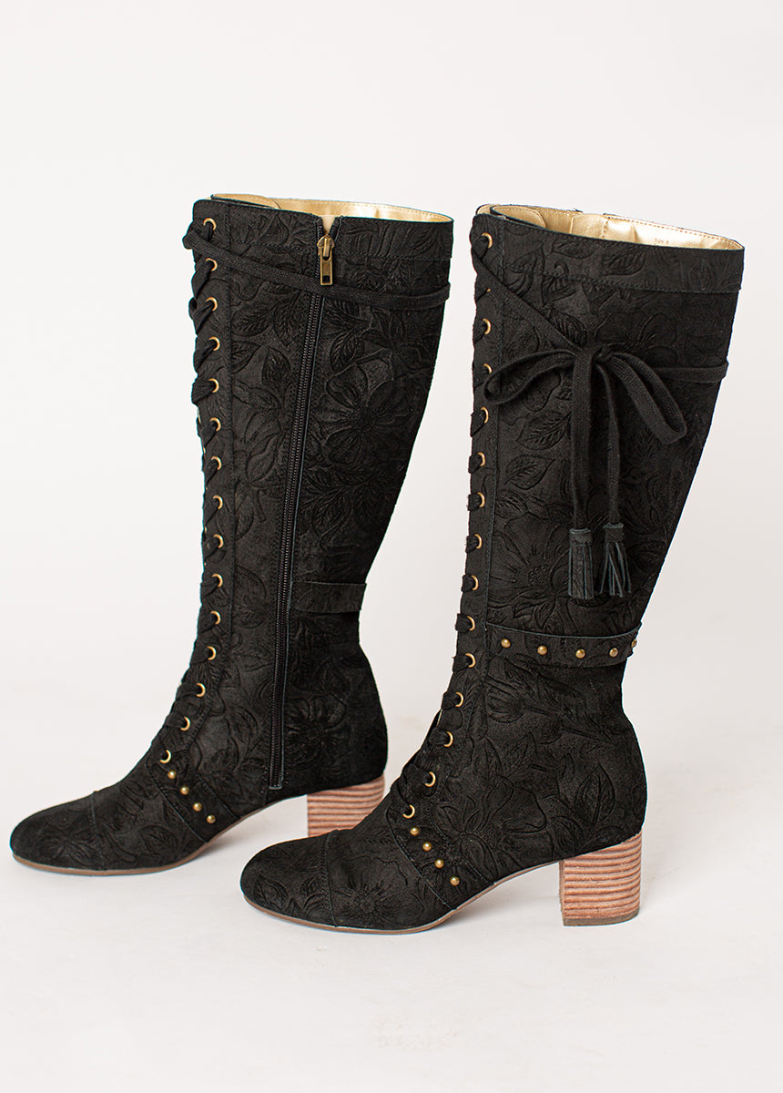 Marita Tall Boot in Washed Black-My Prom Time