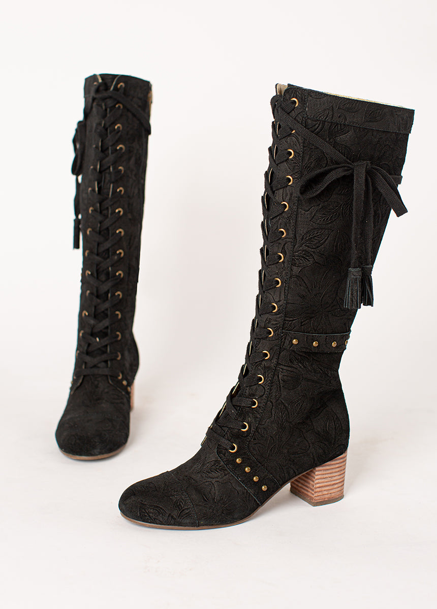 Marita Tall Boot in Washed Black-My Prom Time