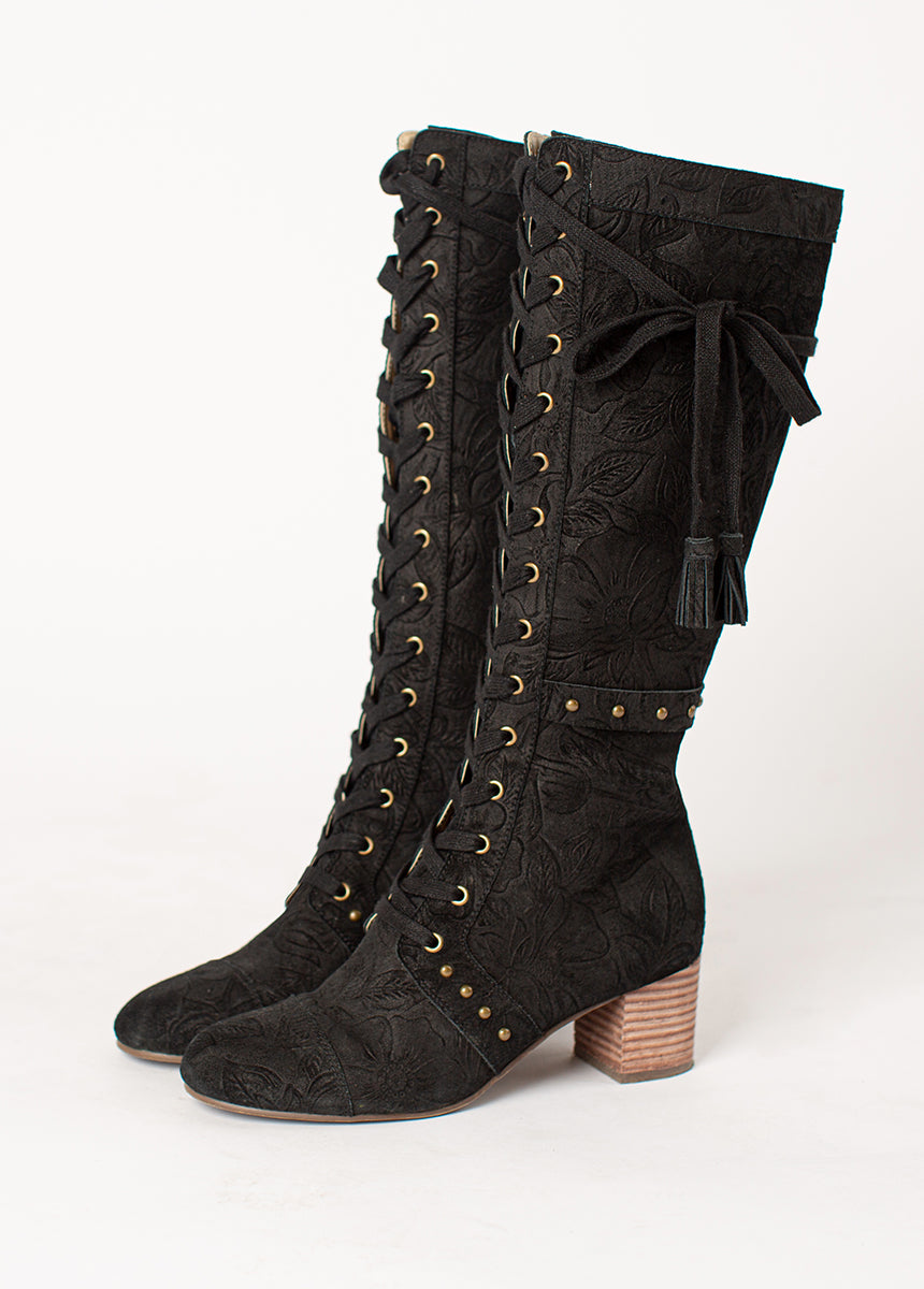 Marita Tall Boot in Washed Black-My Prom Time