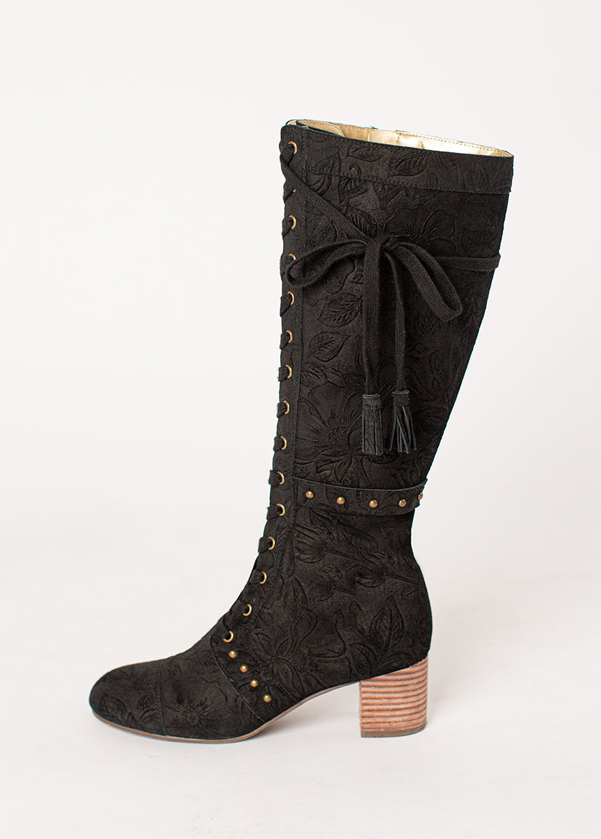 Marita Tall Boot in Washed Black-My Prom Time