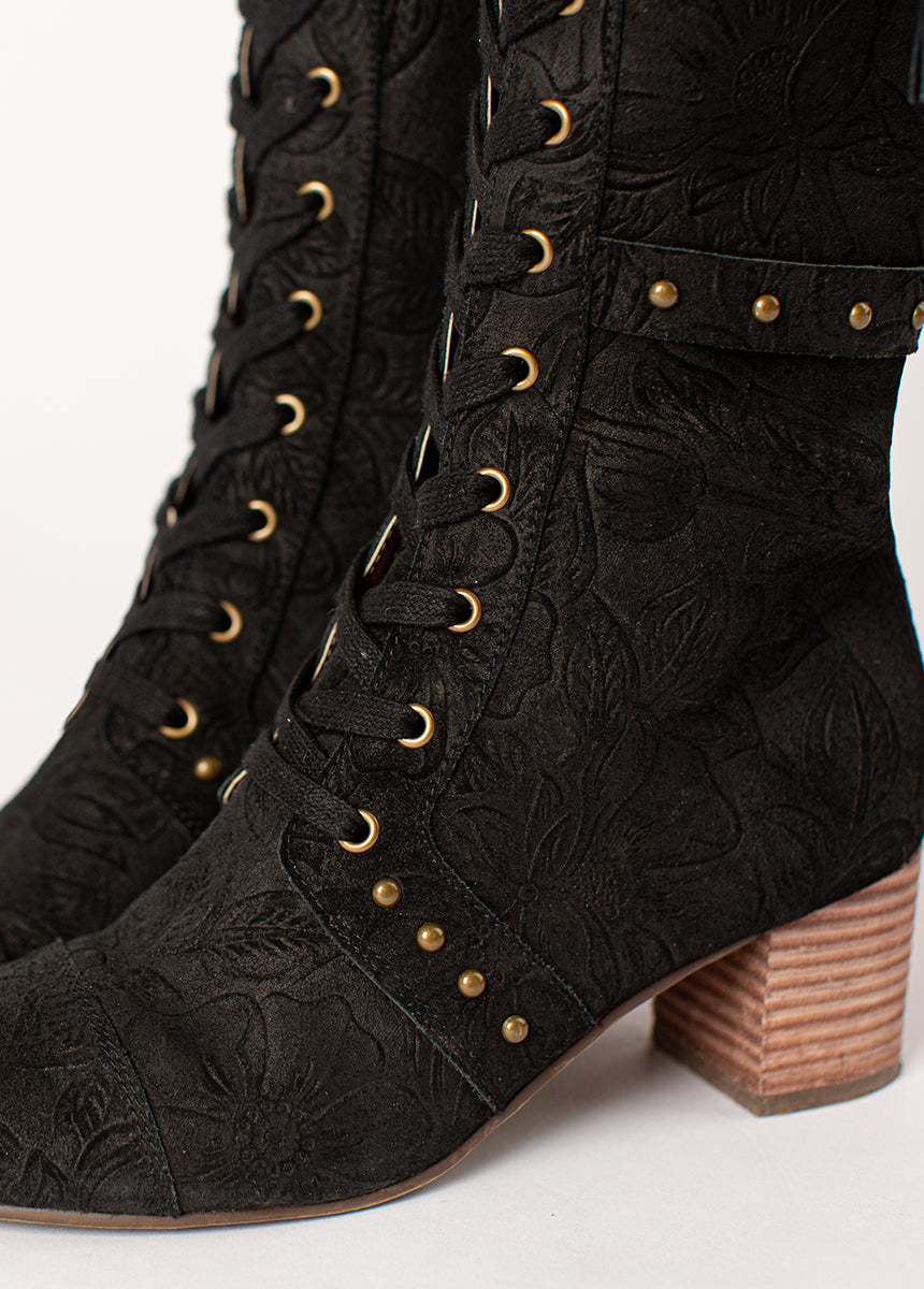 Marita Tall Boot in Washed Black-My Prom Time