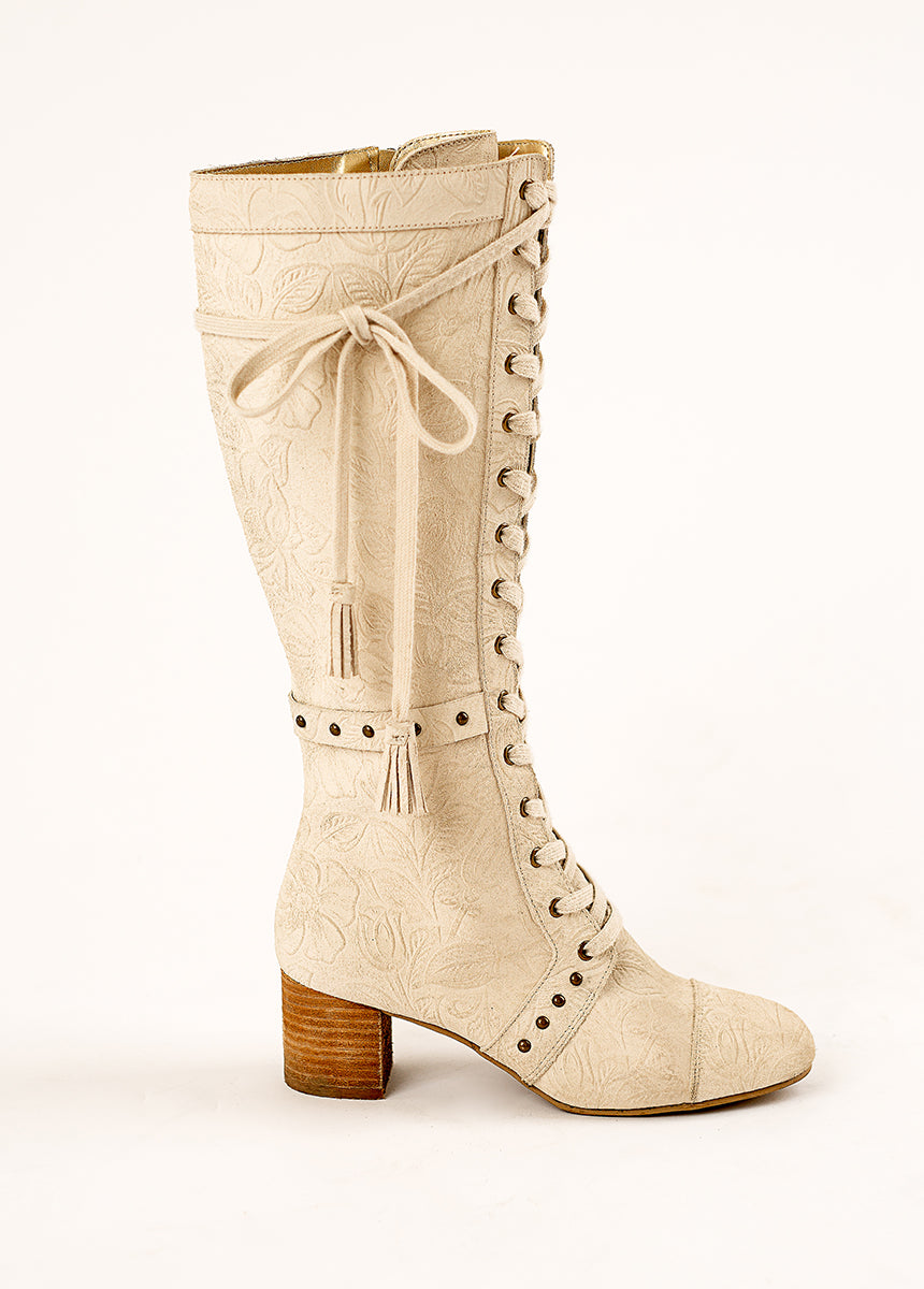 Marita Tall Boot in Bone-My Prom Time