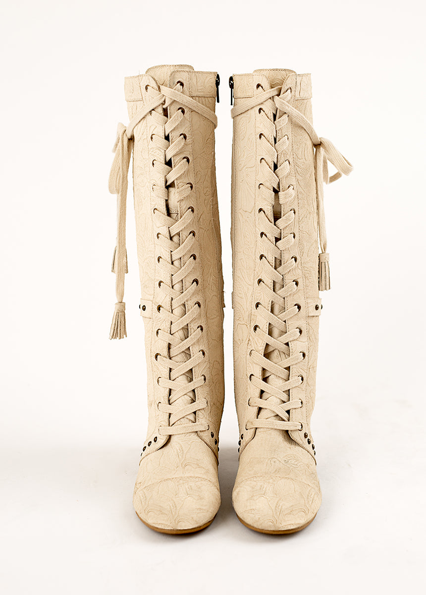 Marita Tall Boot in Bone-My Prom Time